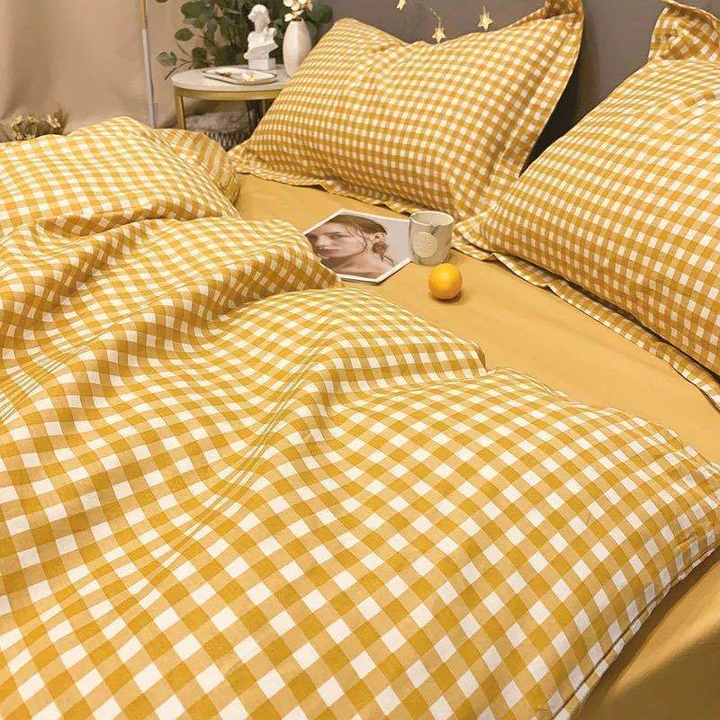 Cartoon Color Matching Four-piece Set Quilt Cover Bedding Quilt Cover Dormitory Bed Single Three-piece Set