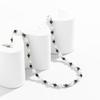 Personalized Simple Imitation Pearl Beads Fashionable Black Geometric Crystal Collarbone Chain Necklace for Men