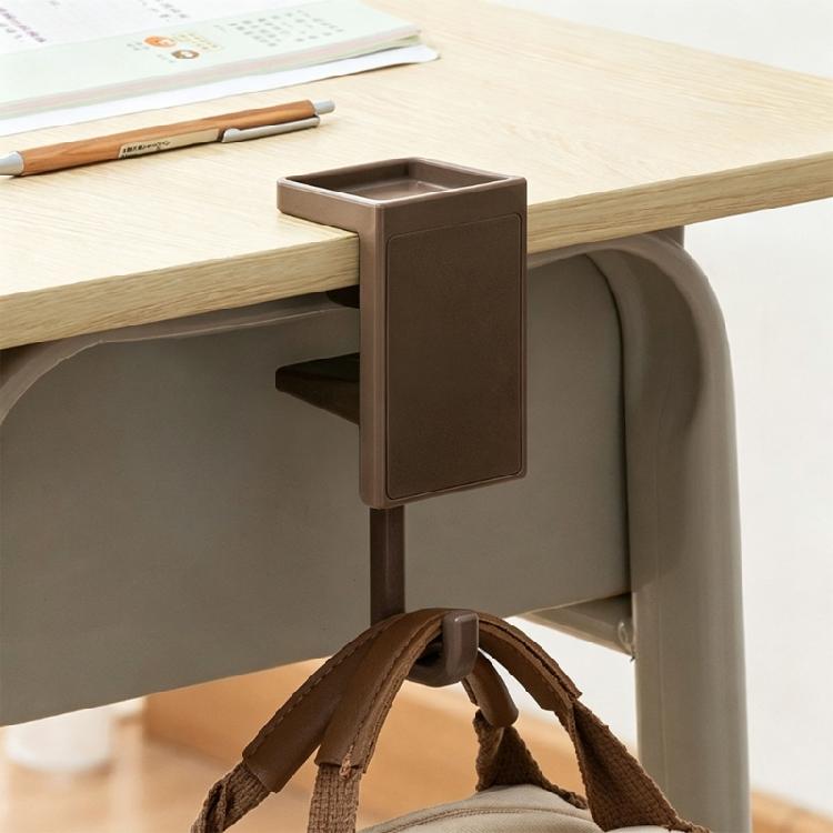 Shelf and Desk Bag Hook with Adjustable Grip, Removable Edge-Mount Backpack Holder for Study Table, Wardrobe Storage