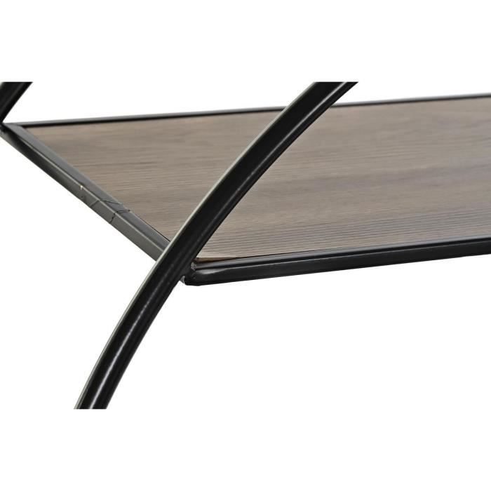 Étagère sapin noir métal gris clair 4 etagères (90 x 30 x 100 cm)