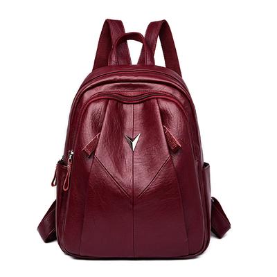 Women Bag Leather Backpack Female Simple Fashion Casual Large Capacity Korean Style Wild Backpack