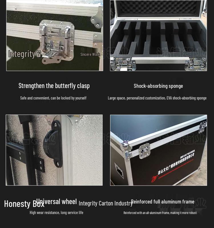 Black Aluminum Alloy Flight Case for Tools and Audio Equipment