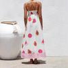 European and American Women's Clothing Casual Vacation Style Printing Suspender High Waist Pendulum Dress Women