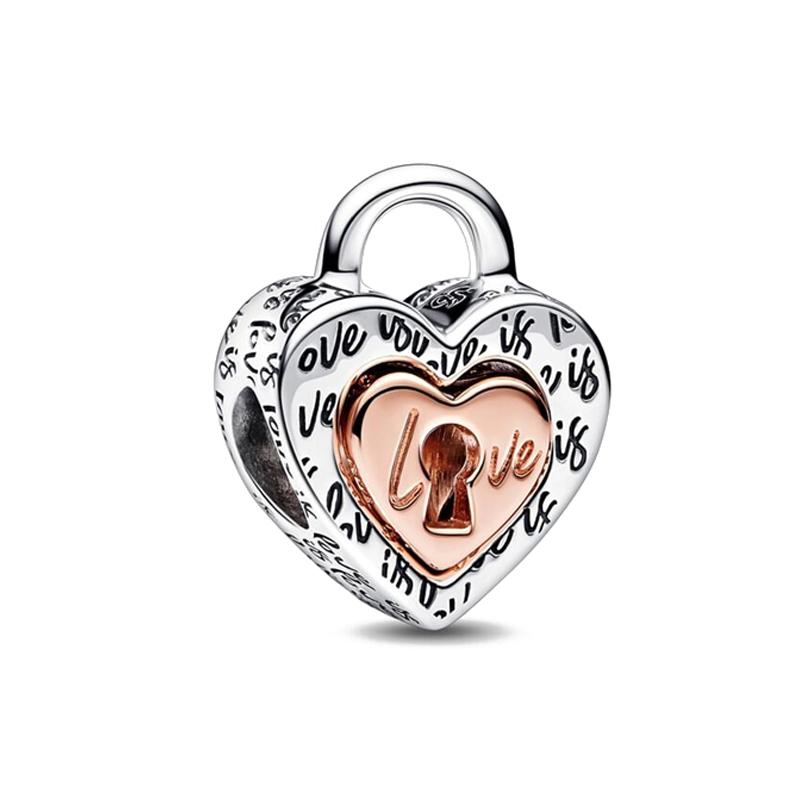 New Fashion Copper Family Tree Heart Dangle Charm Bead Pandent Fit Original Bracelet Accessories Diy Women Jewelry