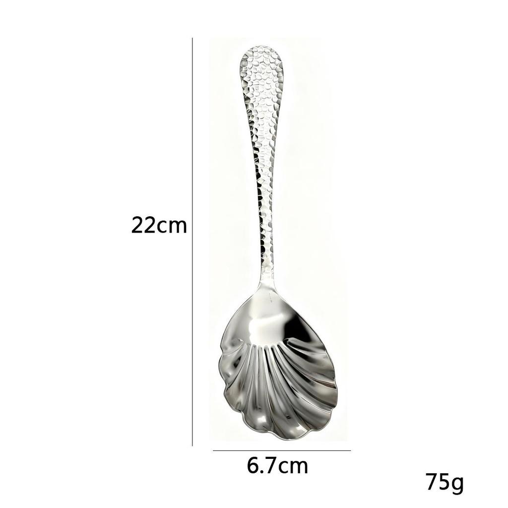 Premium Stainless Steel Hammered Shell Spoon for Household Use