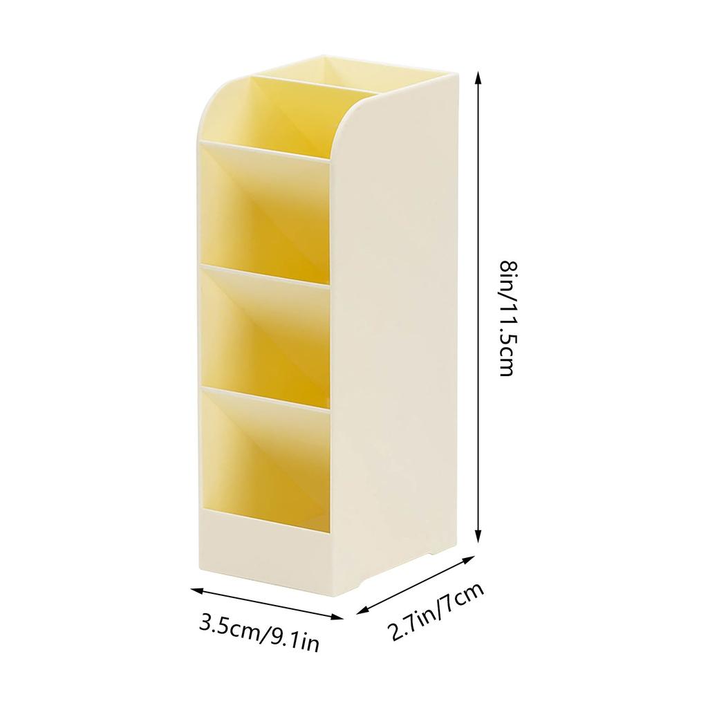 Creative Multi-functional Plastic Compartment Slanting Desk Organizer Pen Holder