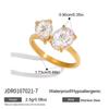 Niche high-end 18K gold, white zircon ring jewelry.