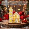 Christmas Glowing Wooden House Decoration Holiday Desktop Decoration Suitable For Holiday Parties And Home Decor Christmas Gifts