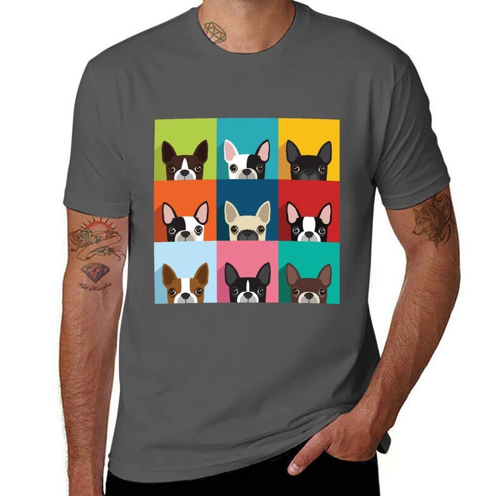 Boston Terrier Tshirt Black Cotton Tshirt Plain For Unisex Package Funny T Shirts Unisex Tshirt