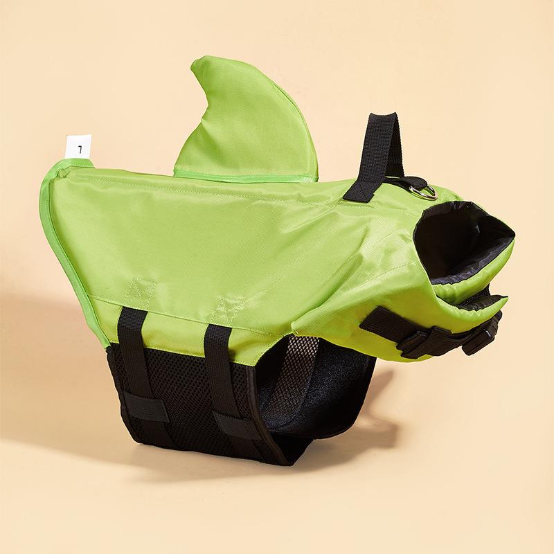 

Stylish Shark Fin Dog Swimsuit - Safety Flotation Vest for French Bulldogs & All-Size Breeds Quick-Dry Mesh Dog Summer Clothes XS（old） зелёный