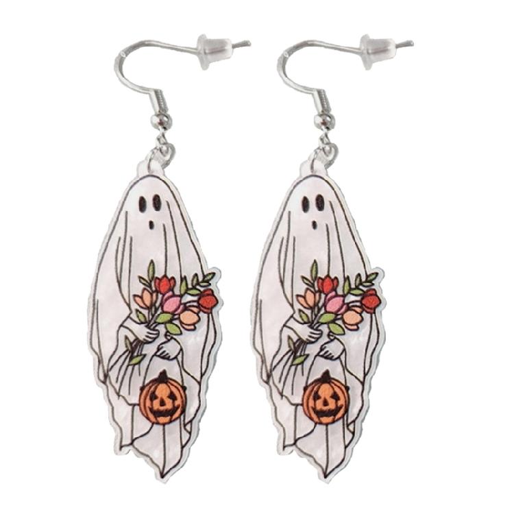Halloween Ghost Pendant Earrings Jewelry Creative Handmade Drop Dangle Earri