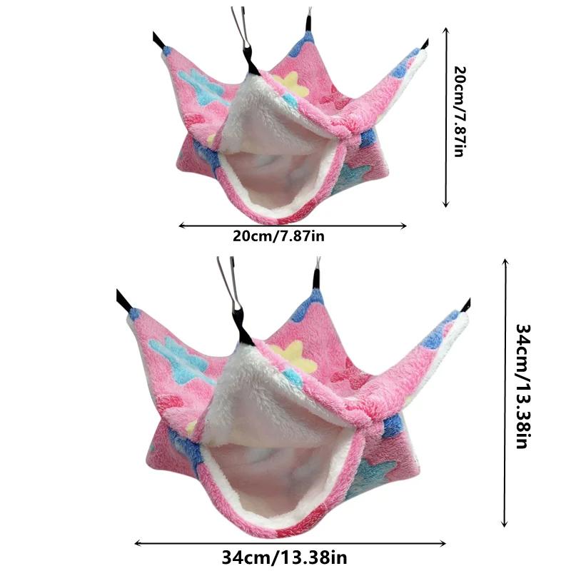 Warm Plush Hamster Hammock Small Animal Double-layer Thicken Sleeping Bag Nest Pets Rat Squirrel Hanging Cage House