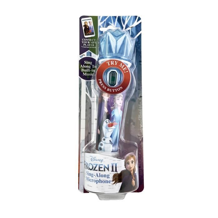 Microphone karaoké La Reine des Neiges 2 - Halo lumineux - Bleu pour enfant fille