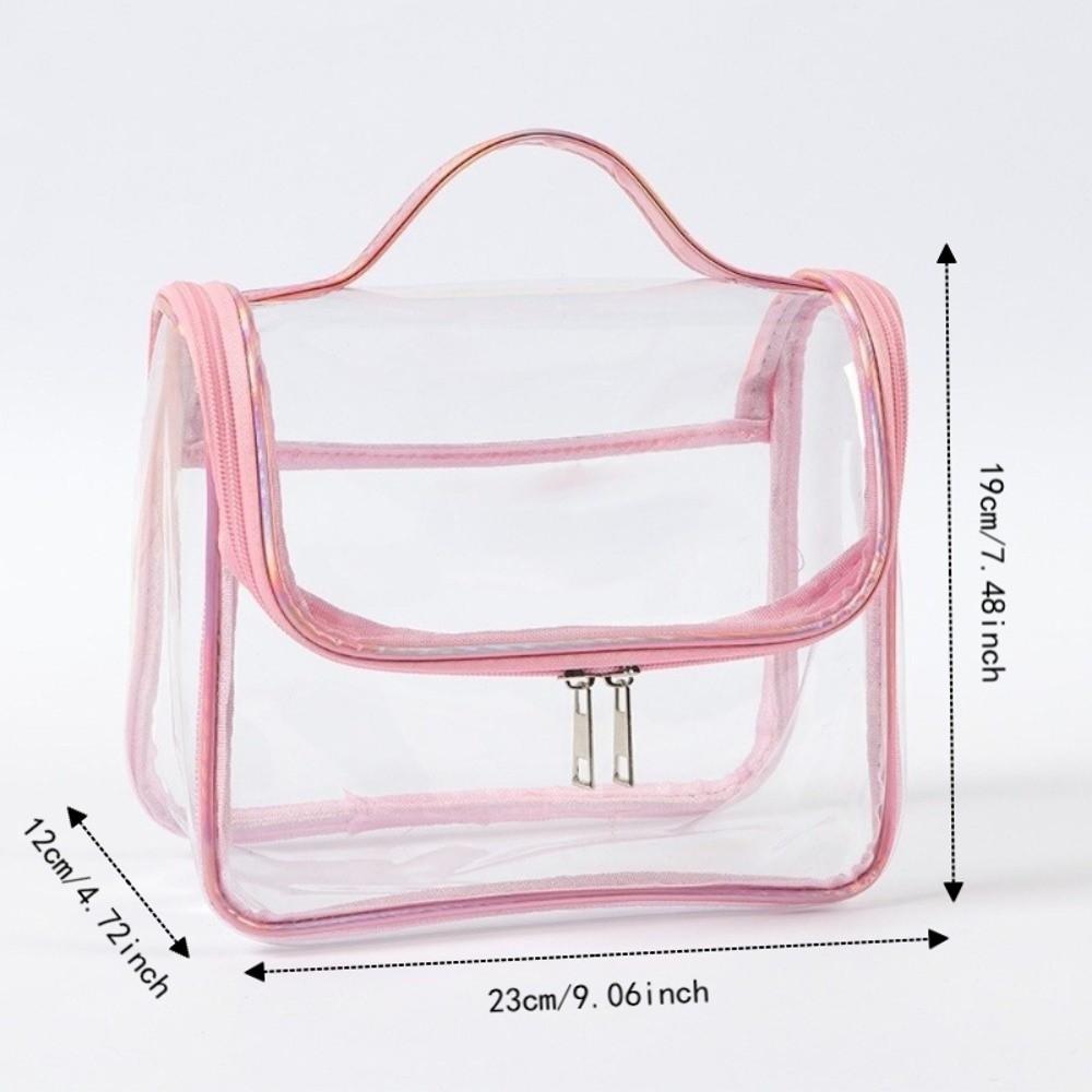 Large Capacity Travel Toiletry Bag Transparent Multi-function Clear Handbag Waterproof PVC Makeup Cosmetics Bag Travel Use