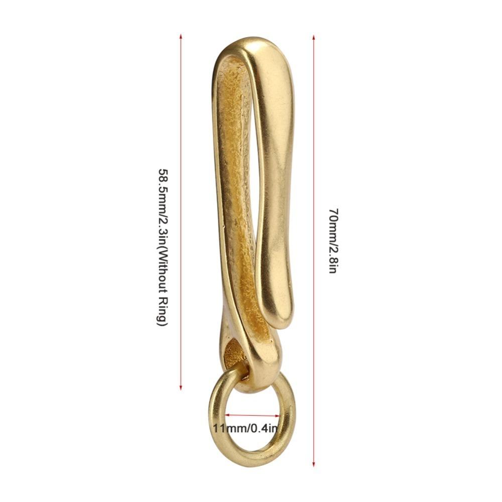 2pcs Fish Hook Keychain Belt Clip Holder Brass Car Keychain Hook U Shaped Key Chain Car Use