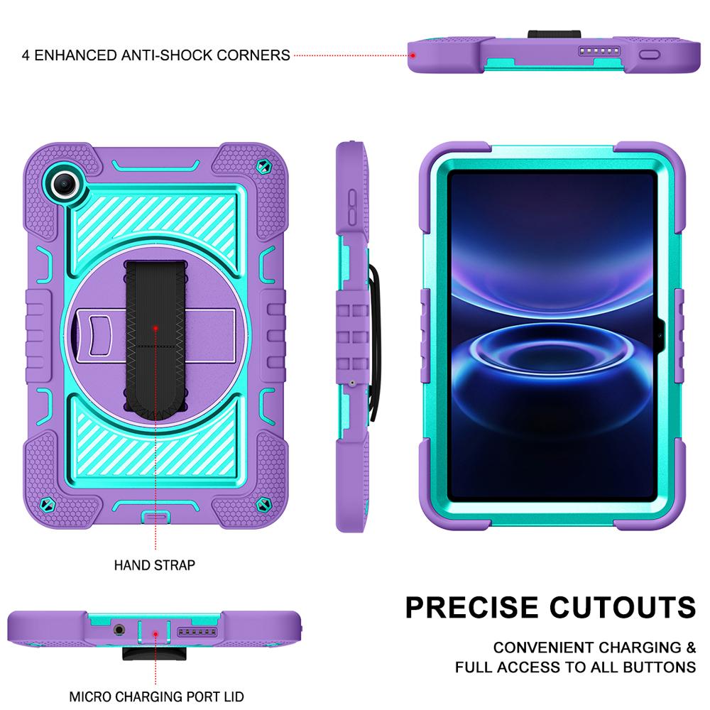 Rotate Stand Tablet Cases for 9.7'' Xiaomi Redmi Pad 2 SE/Poco Pad C1/Redmi Pad 2 9.7 Case Cover Shockproof Silicone+PC Shell