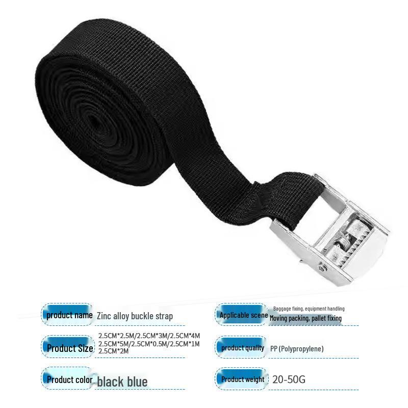 Cargo Tie-Down Straps with Alloy Ratchet and Cam Buckle for Vehicles and Luggage