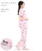 SAZAC Angel My Melody x Kuromi Shirt Cotton Short Sleeve and Long Pants Loungewear Pajamas, 100% Broadcloth, Women's Set, (Pink/M/SAN1947)