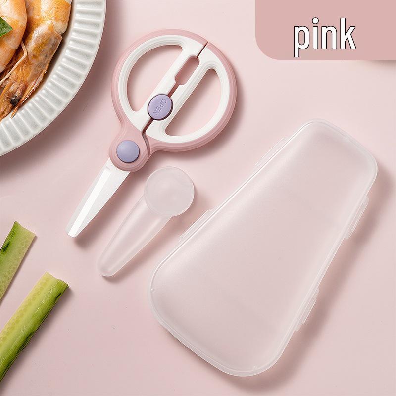 Portable Ceramic Scissors for Cutting Meats and Grinding Food - Ideal for Babies, Children, and Elderly Use During Steaming and Boiling