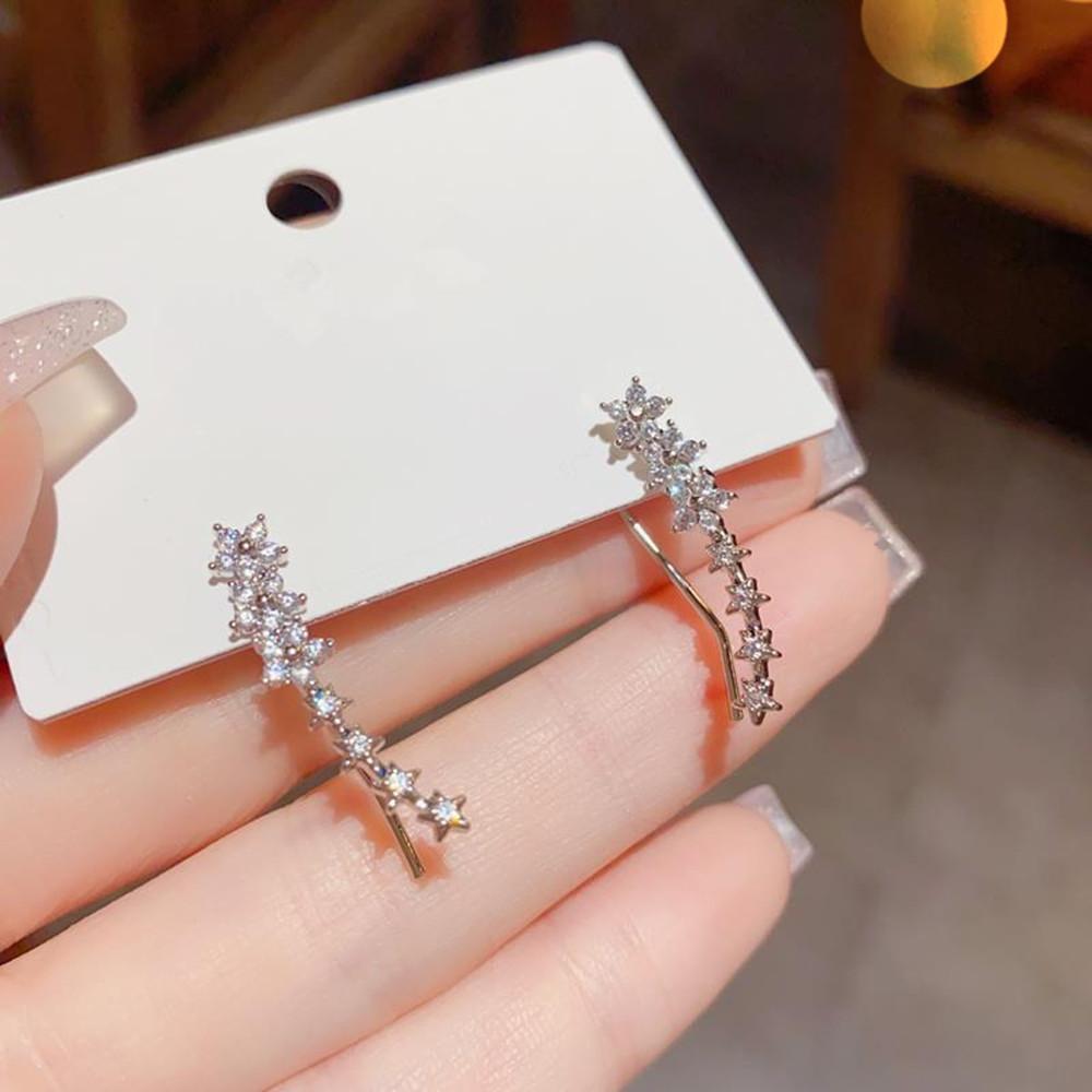 

Серьги-пусеты из серебра 925 пробы с позолотой 14 карат, в виде цветка и звезды, простые модные серьги для женщин A pair серебряный