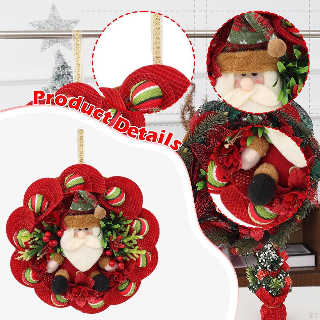 13.7 Inch Christmas Doll Wreath Front Door Wall Decor