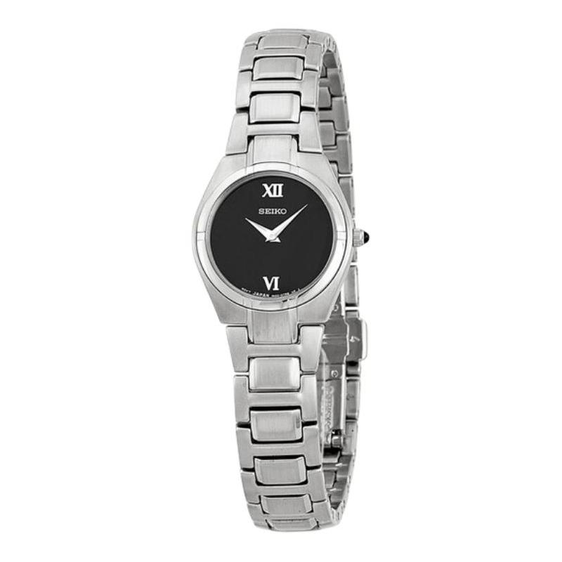 

SEIKO 30 meters waterproof Quartz Steel Strap 22mm women s watch black dial SUJD53
