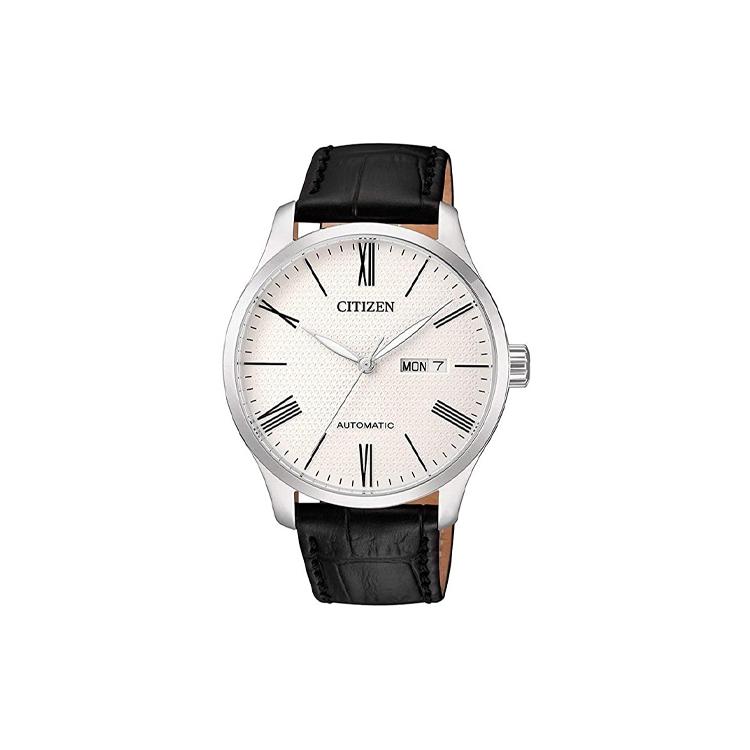 

CITIZEN 50m Water Resistant Automatic Mechanical Movement Cow Leather Strap Watch 40mm Men s Watches NH8350-08A White Dial
