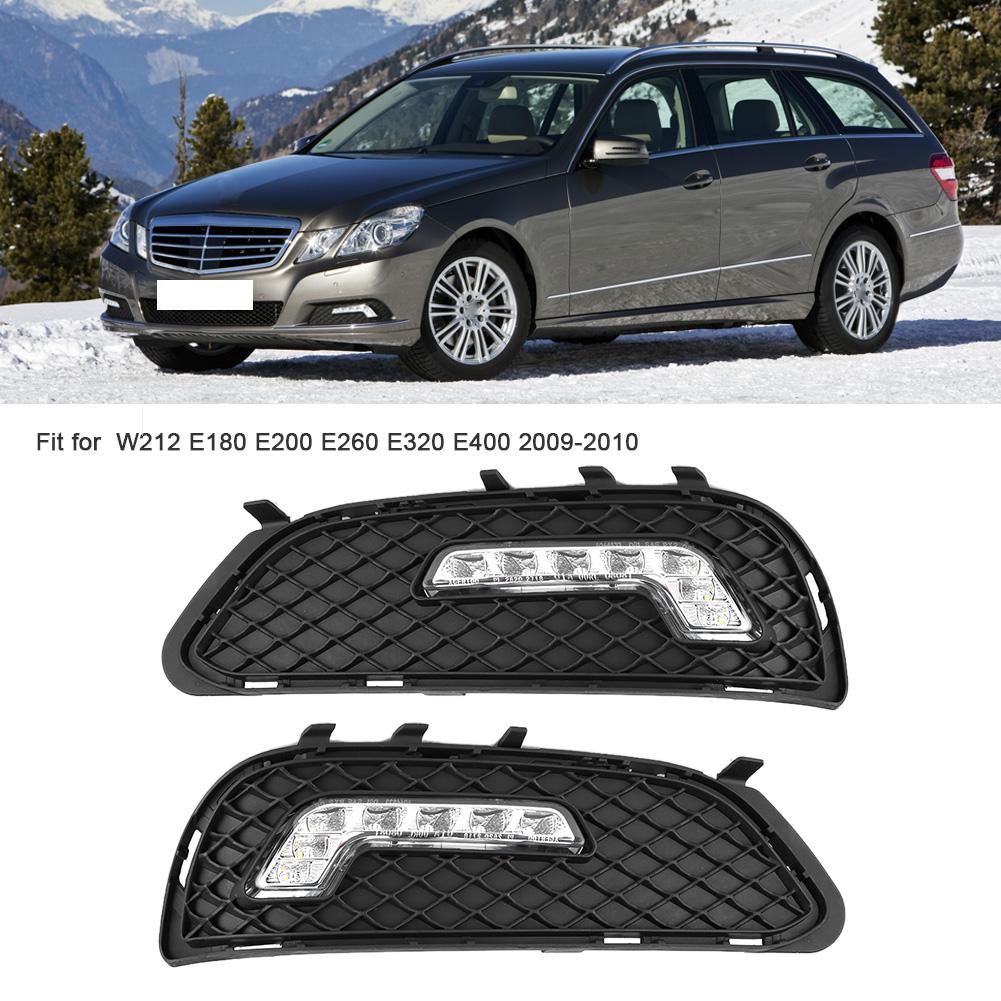 Luz de circulación diurna LED DRL en forma de L Compatible con Mercedes Benz Clase E W212 E180 E200 E260 E320 E400 2009 2010