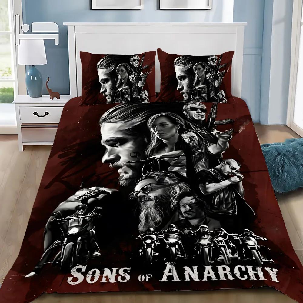 

Sons of Anarchy Retro Duvet Cover Pillowcase Bedding Set Adult Boy Girl Bedroom Decoration Children Gift Single Double Size (135x200cm)