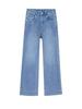 Plus Size White High Waist Straight Leg Jeans for Women - Slimming Chubby Girls’ Petite Cropped Elastic Pants for Autumn
