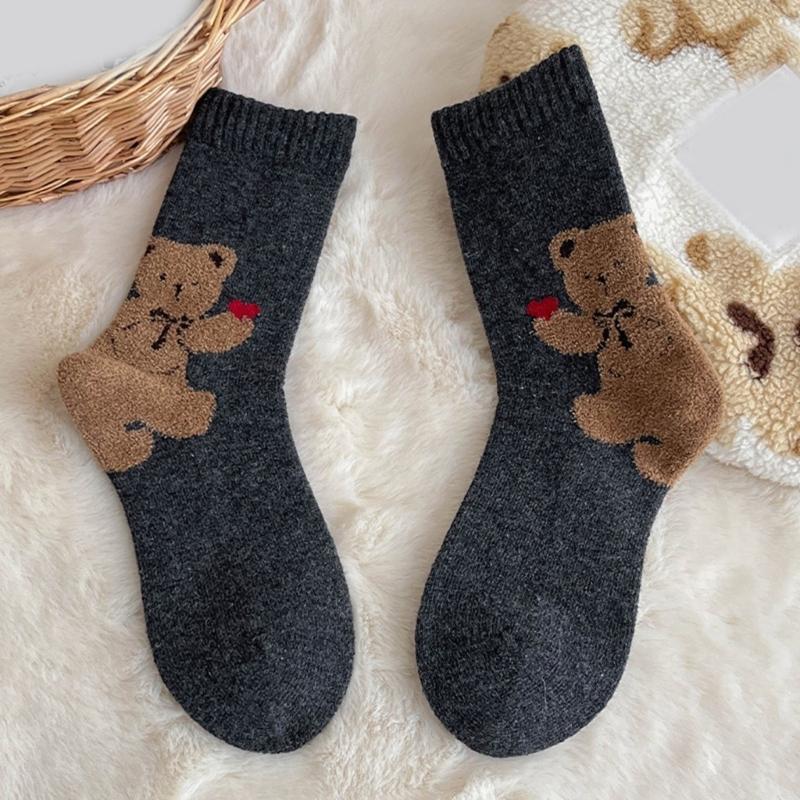 Cartoon Boot Socks for Women Ladies Winter Thick Warm Socks Knitted Wool Socks Thermals Socks Thick Hiking Crew Socks
