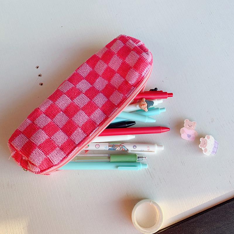 Japanese Style Black & White Large Capacity Canvas Pencil Case for Students
