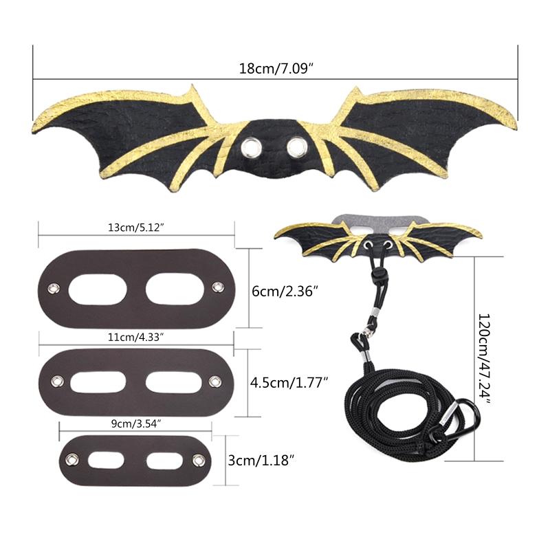 Adjustable Bearded Dragon Harness Set Lizard Leash with Wing 3pcs Vest for Reptiles Small Animals Halloween Costume