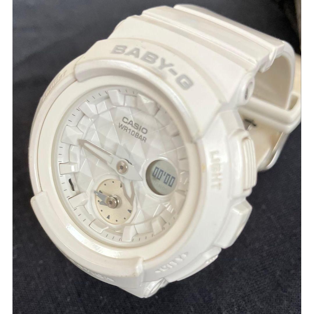 BABY-G BGA-195 White Studs Working Item Good Condition