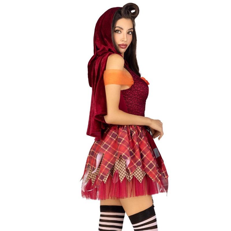 Halloween Witch Also Crazy Wicked Witch Little Red Riding Hood Cosplay Red Dress Show Costume