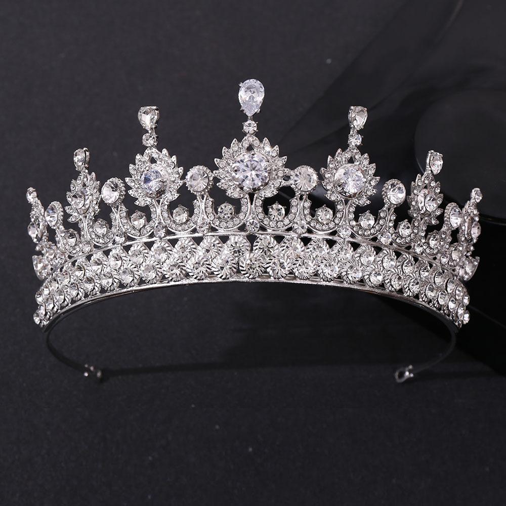 Crystal Zirconia Tiara - Luxury Wedding Crown for Bride Queen Princess