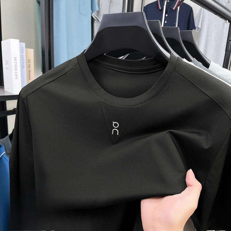 Летняя мужская футболка с коротким рукавом Свободная Повседневная Универсальная Базовая Футболка Мужская Одежда XL чёрный 2400₽