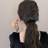 Double-layer Bow Hair Tie, High-end Style, Large Intestine Hair Band, Leather Cover, Leather Band, Women's Bun Hair Accessory