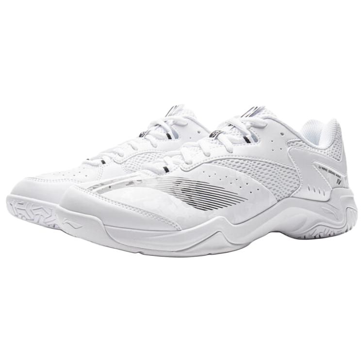 Li Ning Abrasion Resistant Breathable Low Top Badminton Shoes Unisex White AYTV015-4