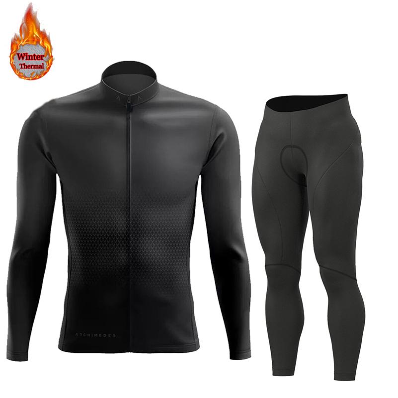 2026 Winter Warm Men Winter Jacket Racing Cycling Long Sleeves Jersey Set Warm Thermal Fleece Bike Jersey Outdoor Road Bike Cycling Clothing