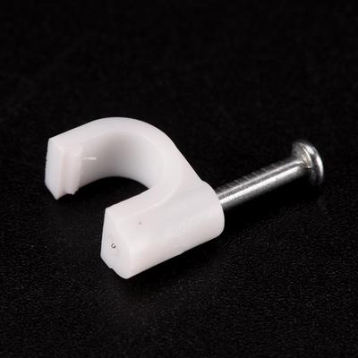 100 Piezas Nuevas Pinzas para Cable Coaxial Rg59 Cat5 Cat6 con Clavo Tiras Chinchetas Blancas 6mm