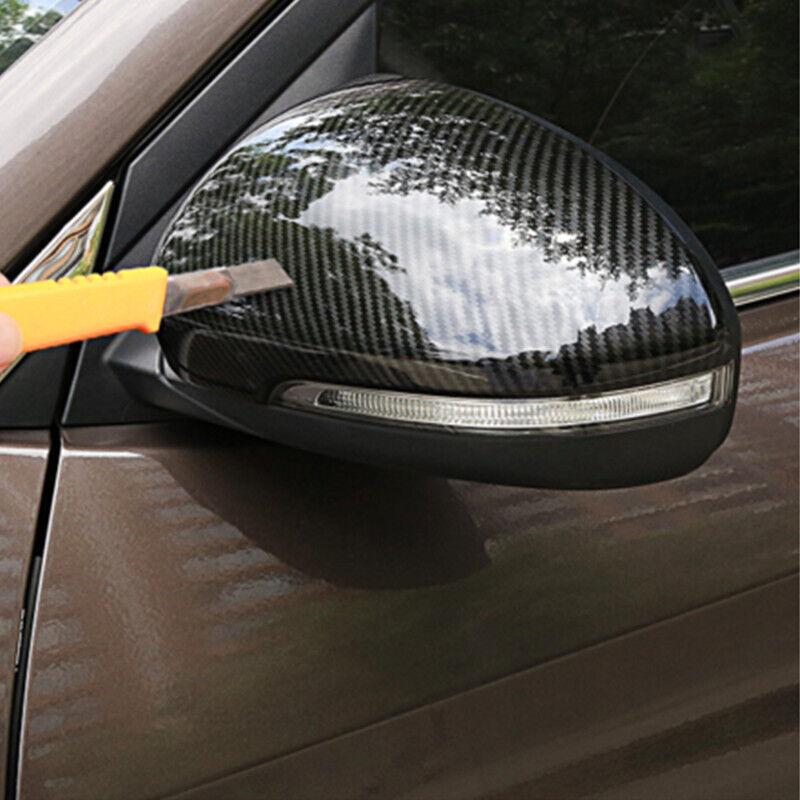 Car Decoration Door Mirror Cover For Hyundai Tucson 2015- Car Rearview Accessories Silver Carbon Fiber Exterior Styling