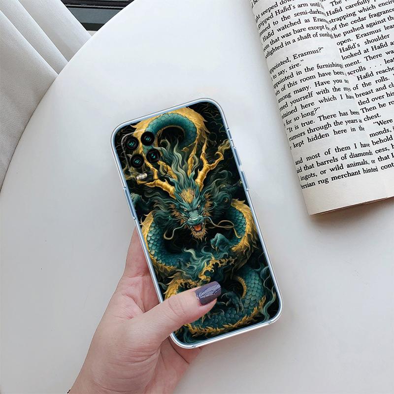 QE7 Chinesischer Drache Transparente Handyhülle für Samsung Galaxy A04 A04S A14 A23 A34 A54 M23 M33 M52 M53