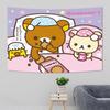 Cartoon-Bär-bedruckter Wandteppich Wandbehang Niedrige Tapete Schlafzimmer Wandkunst Dekoration Hintergrund Dekoratives Tuch