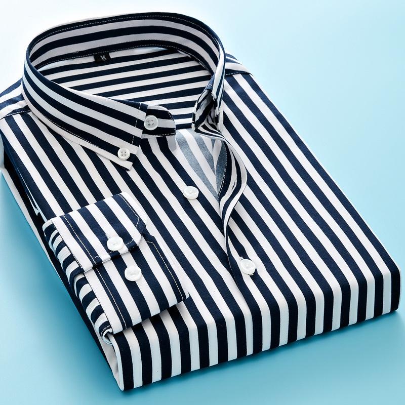 Men's Summer Long-sleeved Shirt Large Size Casual Stand-up Collar Shirt Light Business Shirt