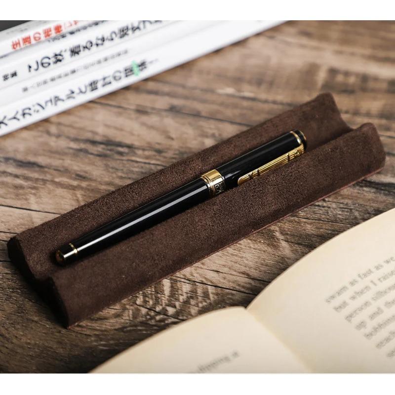 Handmade 1/2/3 Size for Pen Desktop Creative Pen Display Rack Leather Pen Holder Kawaii Desk Pencil Organizer Office Accessories