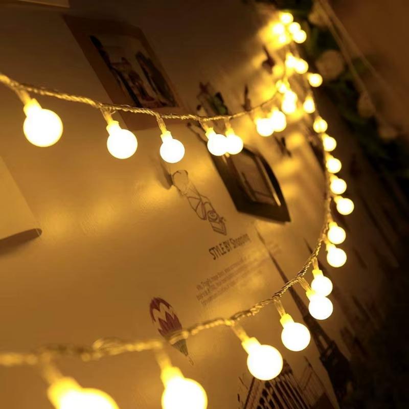 6/10M USB Warm White LED Ball String Lights with Remote Control Fairy Garland for Indoor Outdoor Garden Wedding Christmas Decor