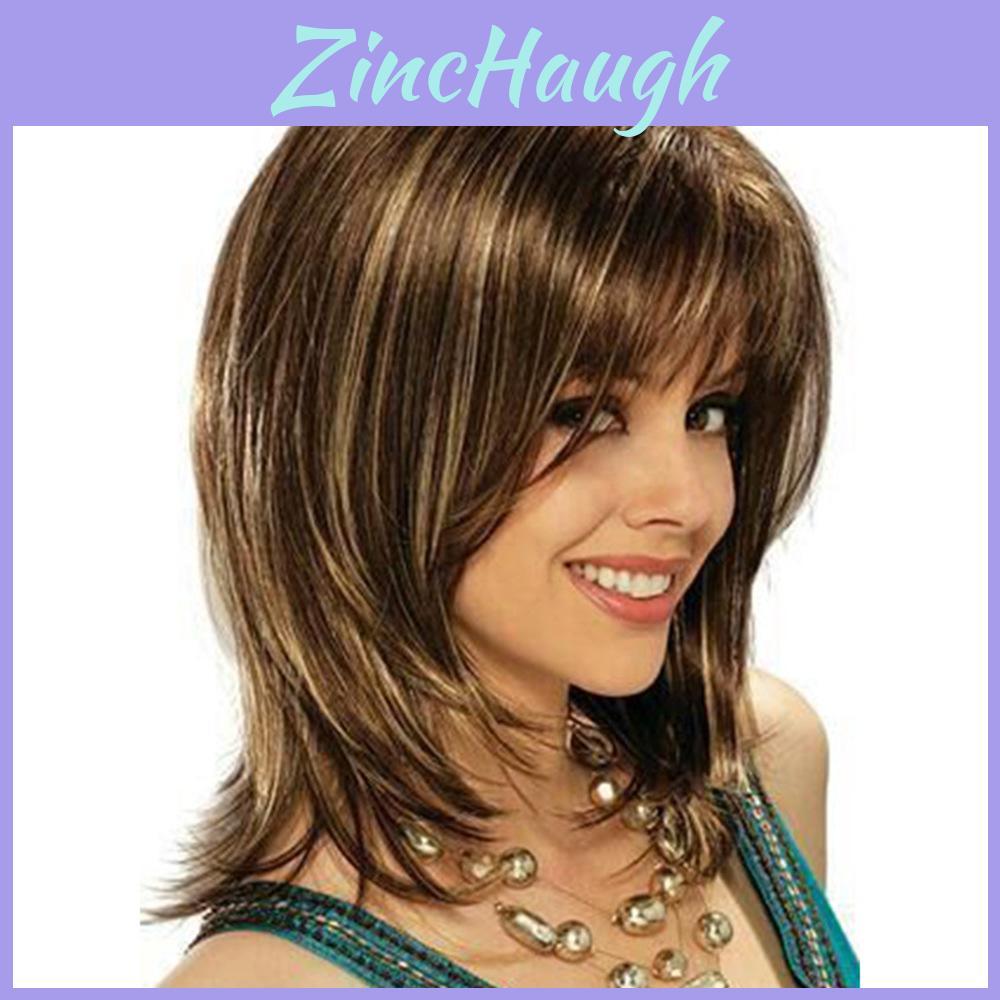 Premium Quality Long Curly Blonde Wig With Ombre Brown Highlight For Fashionable Women