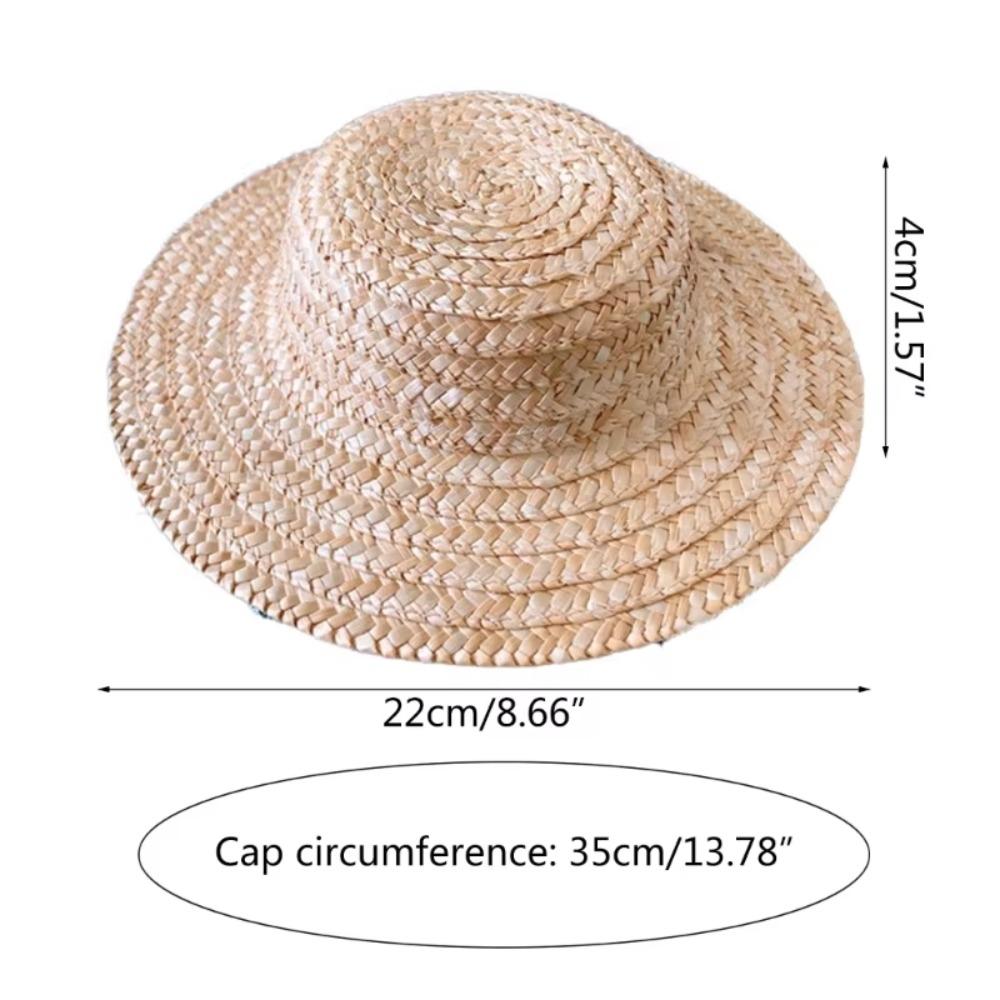 Handwoven Baby Girl Sun hat Lace Up Sunscreen Cap New Straw Hat  Outdoor