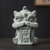 Artwork Awakening Lion Ornament 3D Lion Mascot Statue Cute Chinese Stone Lion Ornament  Tea Pet